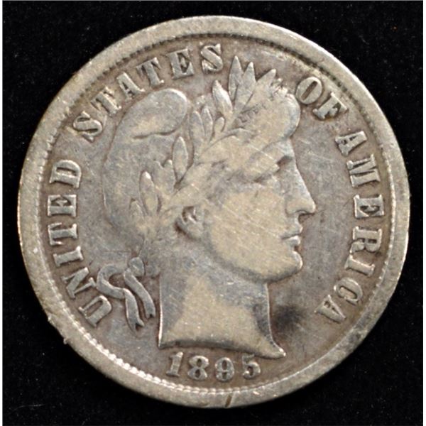 1895 BARBER DIME VF