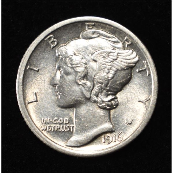 1916 MERCURY DIME BU
