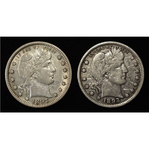 1893-VF & 1897-AU BARBER 25C