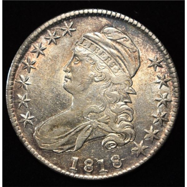 1818 BUST HALF DOLLAR AU/BU