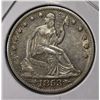 Image 1 : 1853-O ARROWS & RAYS SEATED LIBERTY HALF AU