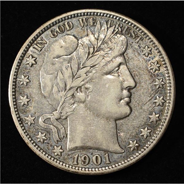 1901 BARBER HALF DOLLAR XF