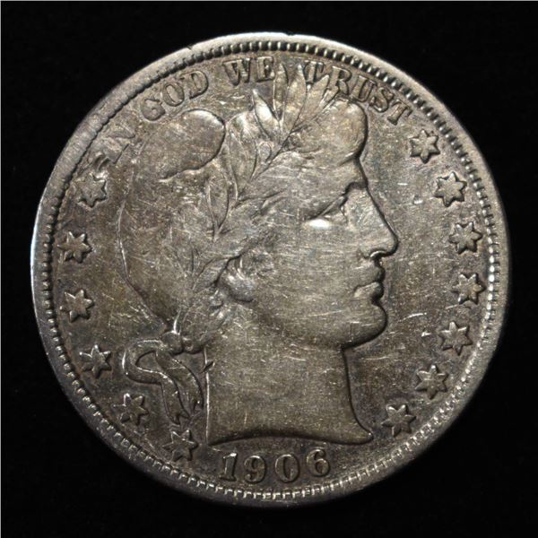 1906-S BARBER HALF VG/F