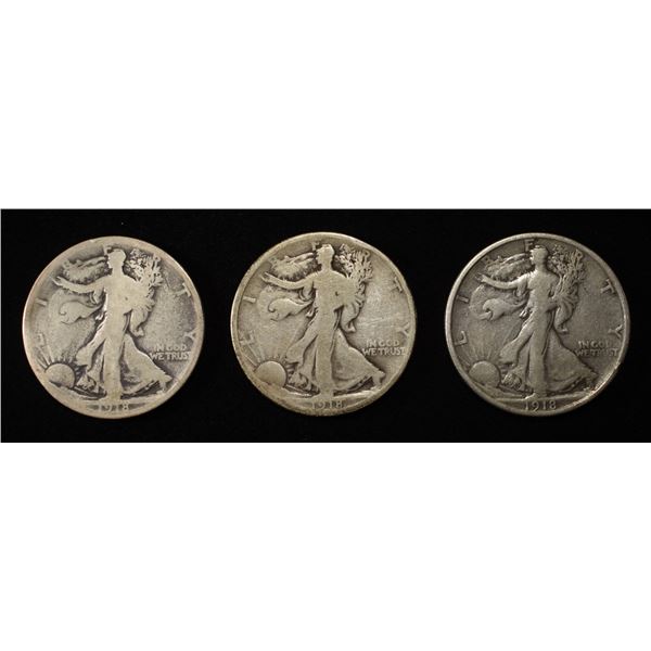 1918- (2)D,S WALKING LIBERTY HALF DOLLARS