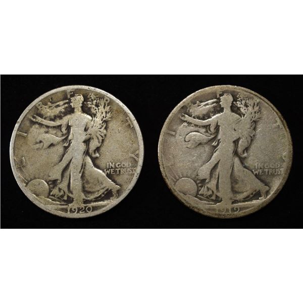 1919-D & 1920-S WALKING LIBERTY HALF DOLLARS
