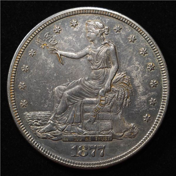 1877-S TRADE DOLLAR CH TO GEM UNC