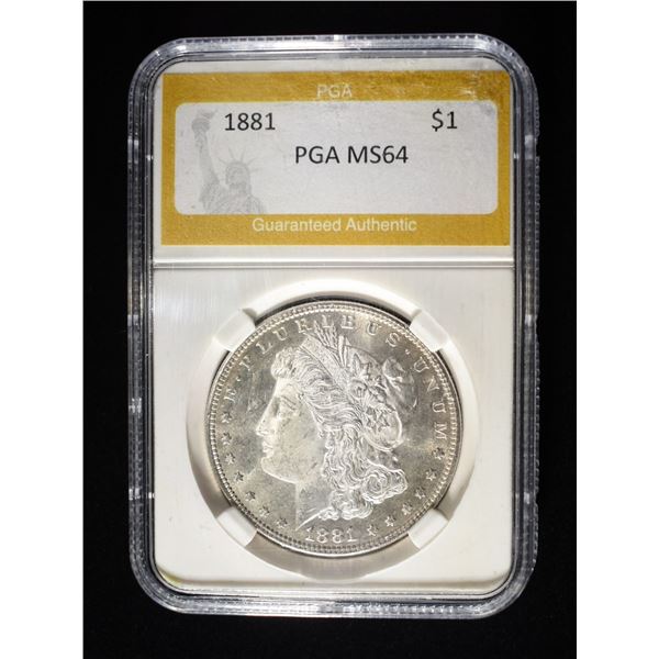 1881 MORGAN DOLLAR MS64