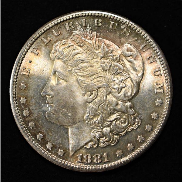 1881-S MORGAN DOLLAR CH BU COLOR