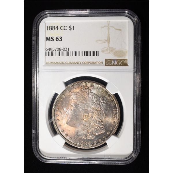 1884-CC MORGAN DOLLAR NGC MS63