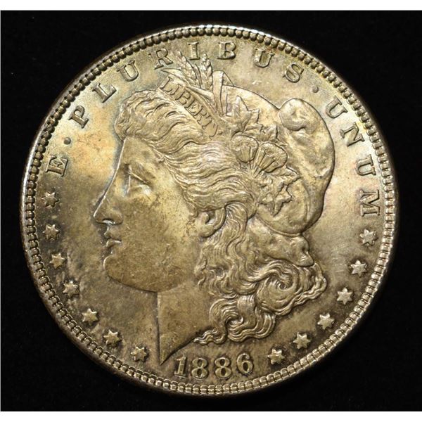 1886 MORGAN DOLLAR CH BU COLOR