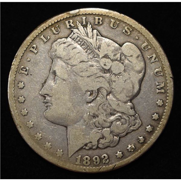 1892-CC MORGAN DOLLAR VG