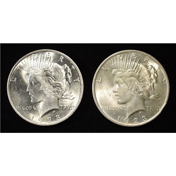 (2) 1923 PEACE DOLLARS