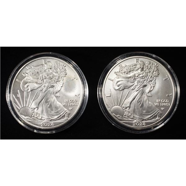 (2) 2024(W) AMERICAN SILVER EAGLE ONE DOLLARS