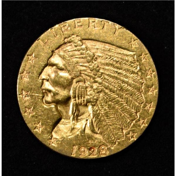 1928 $2.5 INDIAN GOLD CH BU