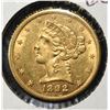 Image 1 : 1892-CC $5 LIBERTY GOLD WITH MOTTO CH BU