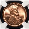 Image 2 : 1955 LINCOLN CENT NGC MS-66 RD