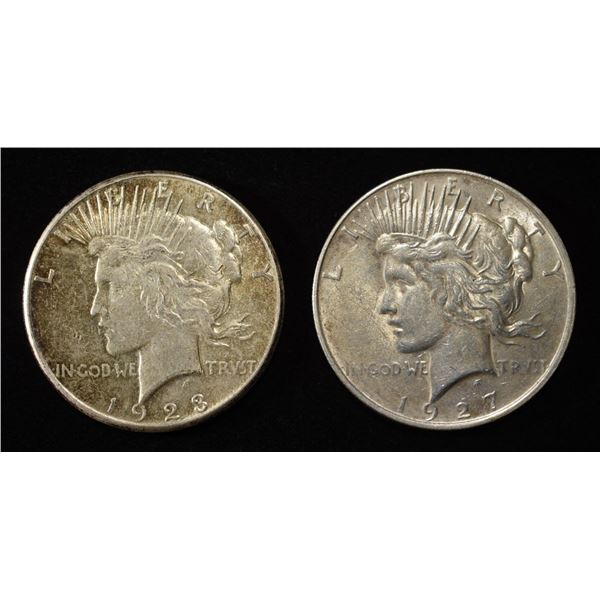 1923-S & 1927-D PEACE DOLLARS