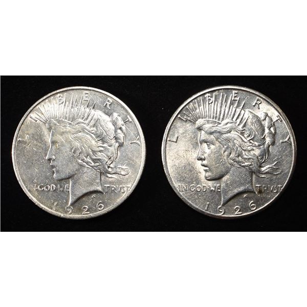 1926-D,S PEACE DOLLARS AU