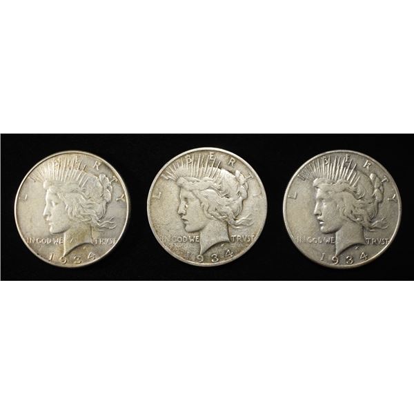 1934-P,D,S PEACE DOLLARS