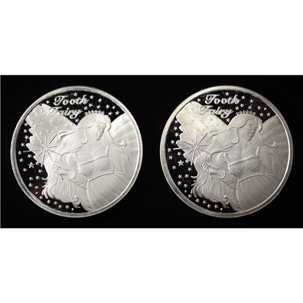 (2) 1 OZ TOOTH FAIRY .999 SILVER ROUNDS