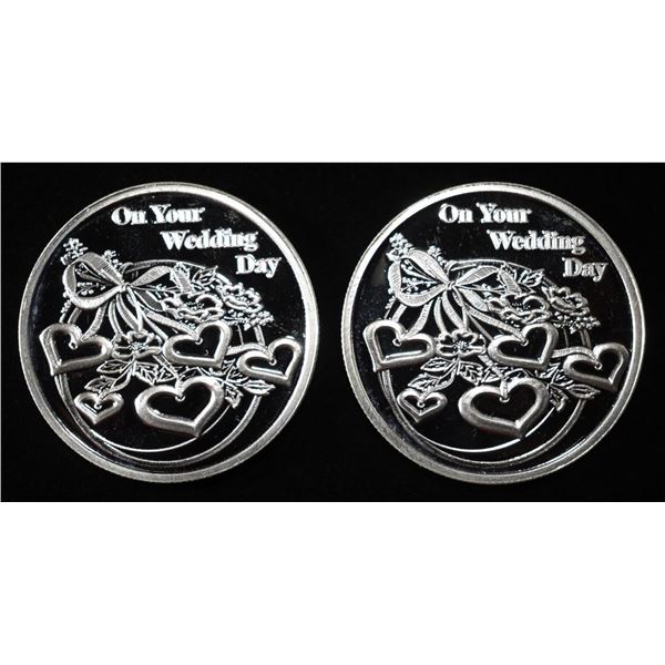 (2) 1 OZ ON YOUR WEDDING DAY .999 SILVER ROUNDS