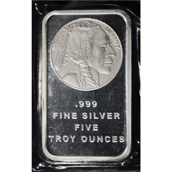 5 OZ BUFFALO .999 SILVER BAR