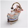 Image 1 : BRC Limoges France Pig In Bath Tub Treasure Box