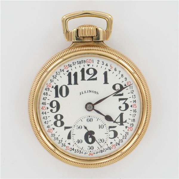 Illinois Watch Co. Montgomery Dial 16S 10K Gold Filled LS Pocket Watch