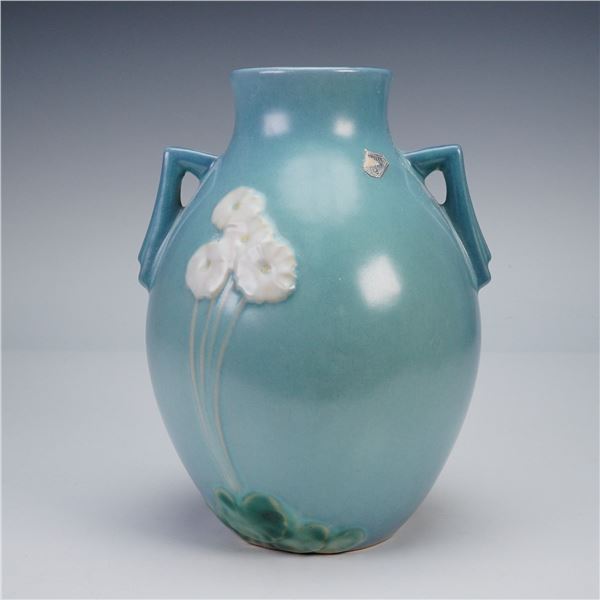 Roseville Pottery Blue Vase, Primrose