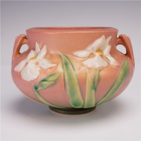 Roseville Pottery Iris Pink Vase 647-3