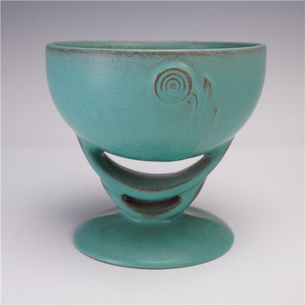 Roseville Pottery Blue Footed Bowl, Moderne