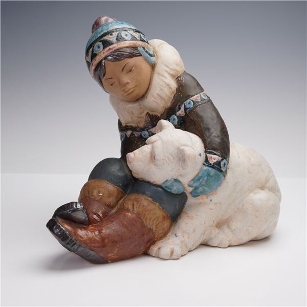 Lladro Porcelain Figurine, Eskimo Playing 1012097