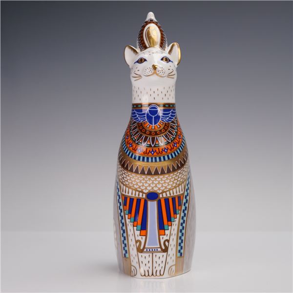 Royal Crown Derby Bone China Royal Cats Paperweight, Egyptian