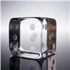 Image 4 : 2pc Baccarat Crystal Figurine & Paperweight, Number One and Dice