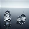 Image 1 : 2pc Swarovski Silver Crystal Figurine, Beagle Sitting and Beagle Playing