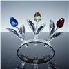 Image 2 : 4pc Swarovski Crystal Figurines, Tulips Trio and Display