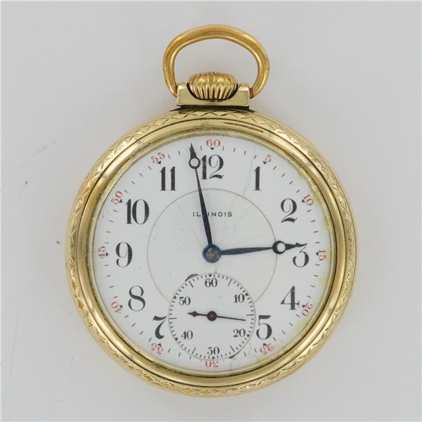 Illinois Watch Co. A. Lincoln LS 16S 10K Gold Filled Pocket Watch