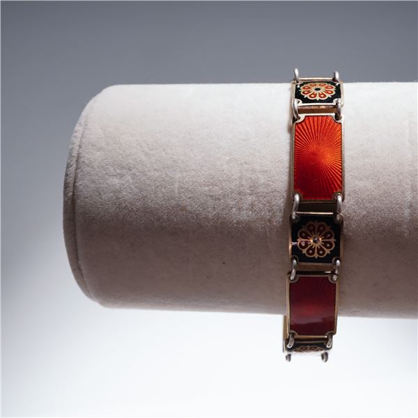 David-Andersen Norway Sterling Guilloche Enamel Bracelet