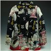 Image 1 : Byblos Printed Italian Quilted Jacket: Architectural & Horological Motifs
