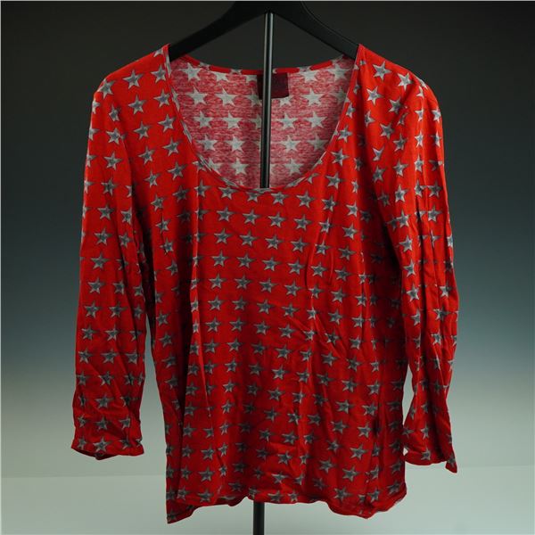 Versace Jeans Couture Red Star Print Long-Sleeve Blouse