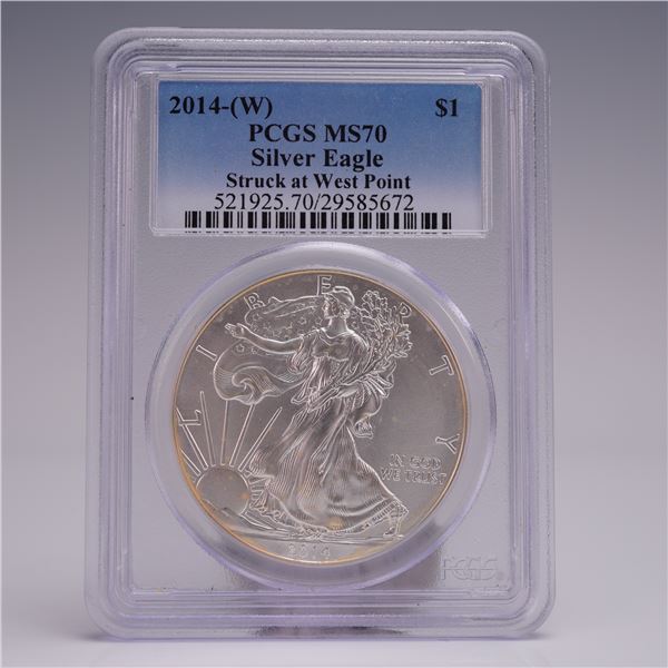 2014 (W) American Silver Eagle One Dollar Coin PCGS Graded MS 70