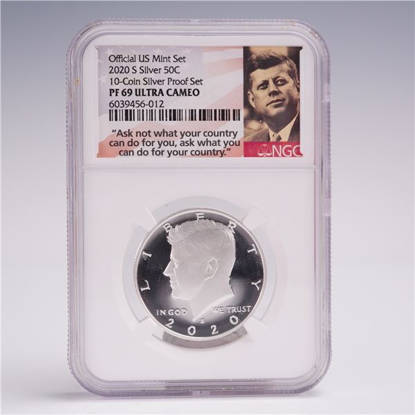2020-S Silver Kennedy Half Dollar NGC Graded PF 69 Ultra Cameo