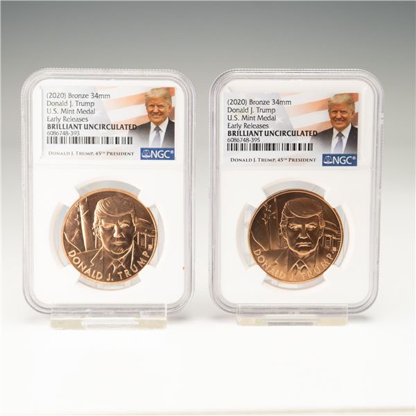 2pc 2020 Bronze Trump Medal NGC Early Releases