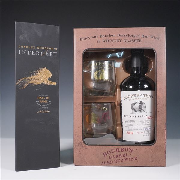 2pc Cooper & Thief BA Red Wine Gift Set & Charles Woodson's Intercept Wine