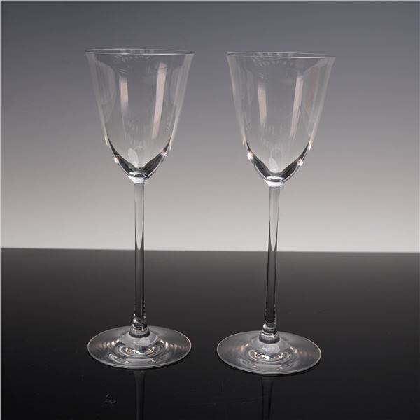 Pair of Baccarat Crystal Wine Glasses, Filao