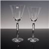 Image 1 : 2pc Baccarat Crystal Wine Glasses, Onde Pattern, 2 Sizes