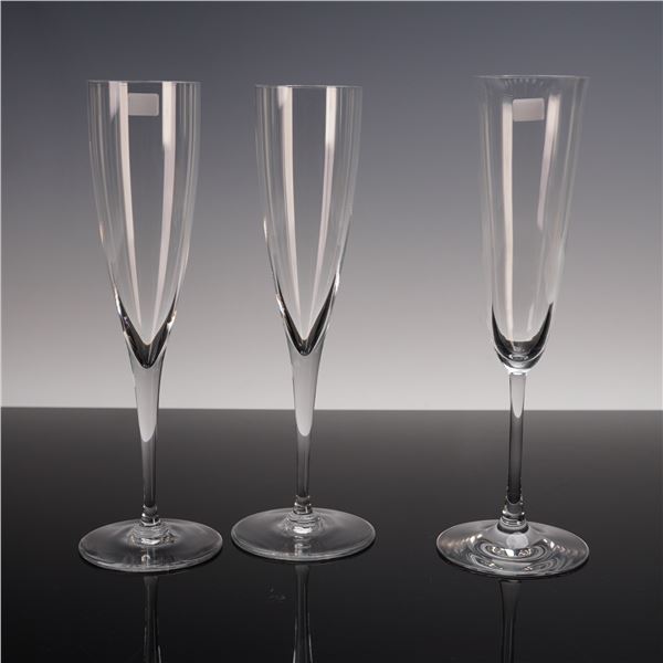 3pc Baccarat Crystal Champagne Glasses