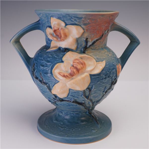 Roseville Pottery Double Handle Vase, Magnolia