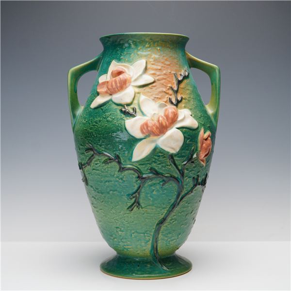 Roseville Pottery Magnolia Handled Vase