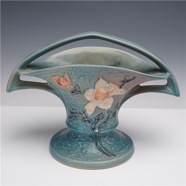 Roseville Pottery Basket, Magnolia